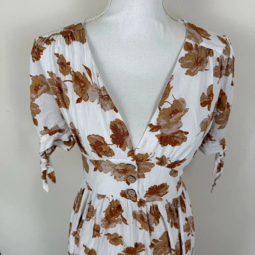 Altar'd State Floral Stacie Dress Size Medium Midi Boho Western Ranch Romantic - Picture 2 of 11